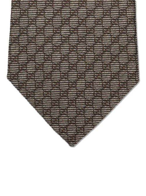 Wool and silk jacquard tie with GG cross GUCCI | 7650584E6529800