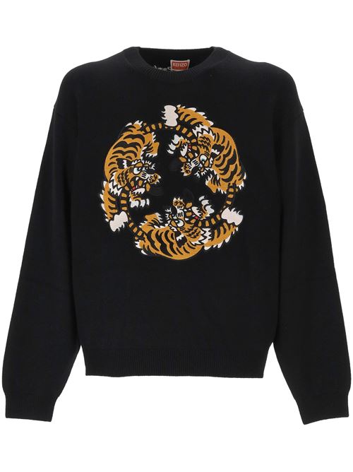 Maglione ricamato unisex 'KENZO VERDY MARKET' in lana e cotone KENZO | FF58PU7133CR99J