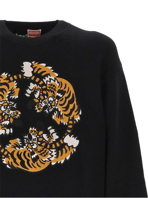 Maglione ricamato unisex 'KENZO VERDY MARKET' in lana e cotone KENZO | FF58PU7133CR99J