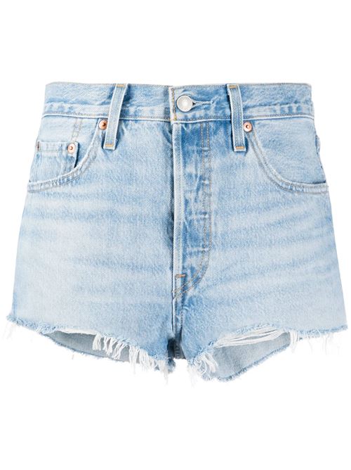 Light blue cotton distressed denim shorts Levis® | 563270086