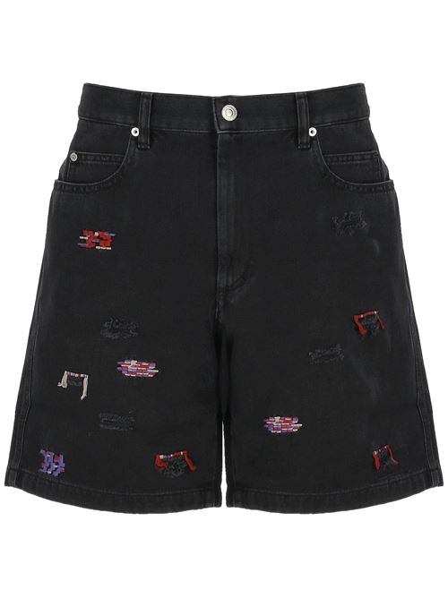 Shorts in denim nero MARANT | SH0215HBC1H08H02FK