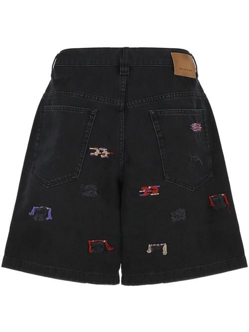 Black denim shorts MARANT | SH0215HBC1H08H02FK