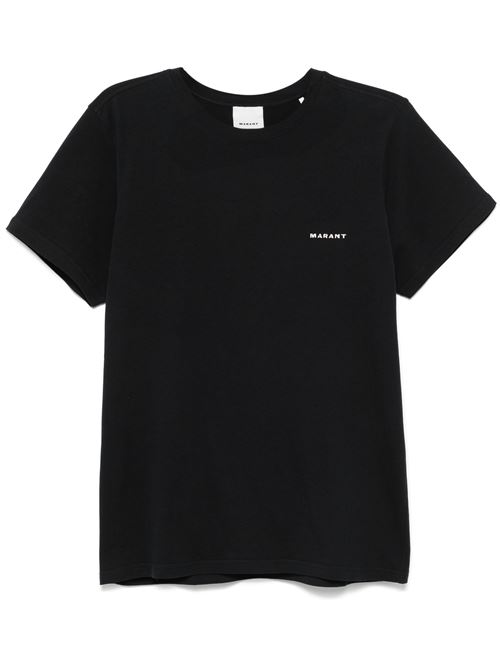 Black organic cotton jersey t-shirt MARANT | TS0047HAB3N13H01BK