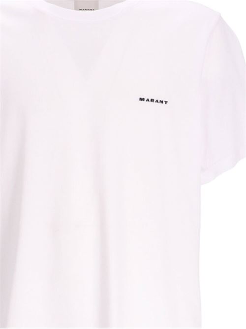 White cotton jersey t-shirt MARANT | TS0047HAB3N13H20WH