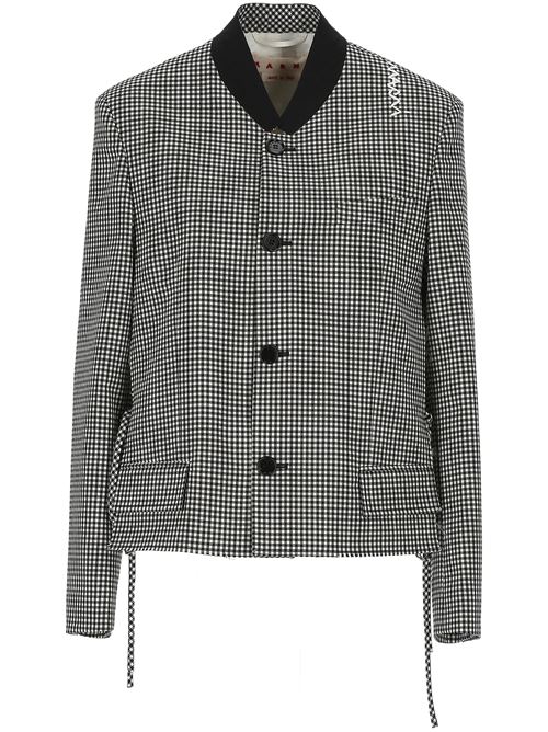 Black check jacket MARNI | GIMA0283QSUTP787CHN99