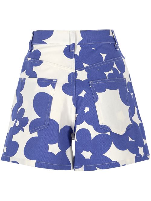 Cobalt blue print shorts MARNI | PAMA0543S0UTC462DIB26