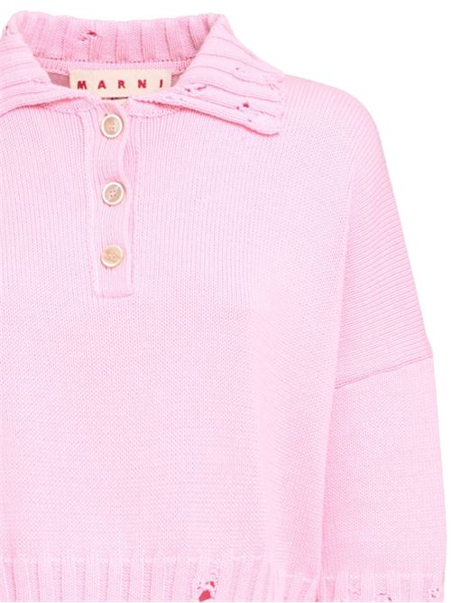 Polo in cotone rosa con ricamo Marni Symbol MARNI | POMD0045E0UFC65200C13