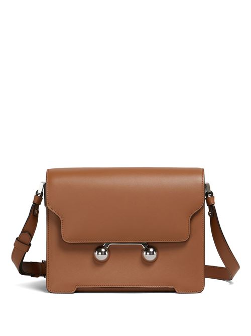 Medium Trunkaroo shoulder bag in brown leather. MARNI | SBMP0195U0P694800M35