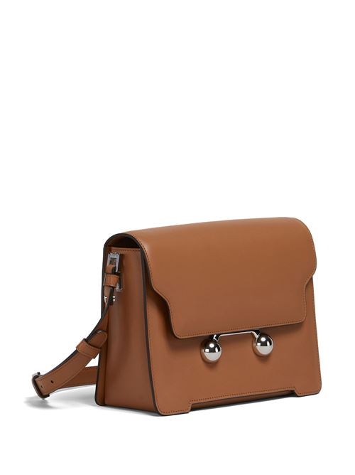 Medium Trunkaroo shoulder bag in brown leather. MARNI | SBMP0195U0P694800M35