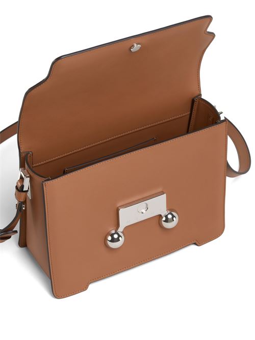 Medium Trunkaroo shoulder bag in brown leather. MARNI | SBMP0195U0P694800M35