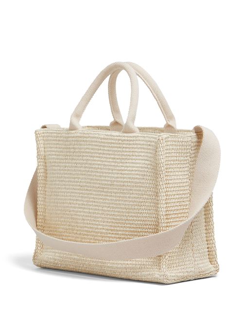 Small East/West tote bag in woven raffia MARNI | SHMP0077U0P386000W11