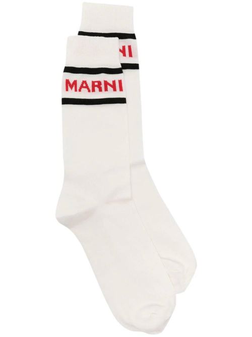 Calzini in cotone bianco con logo MARNI | SKZC0088Q1UFC13700W01