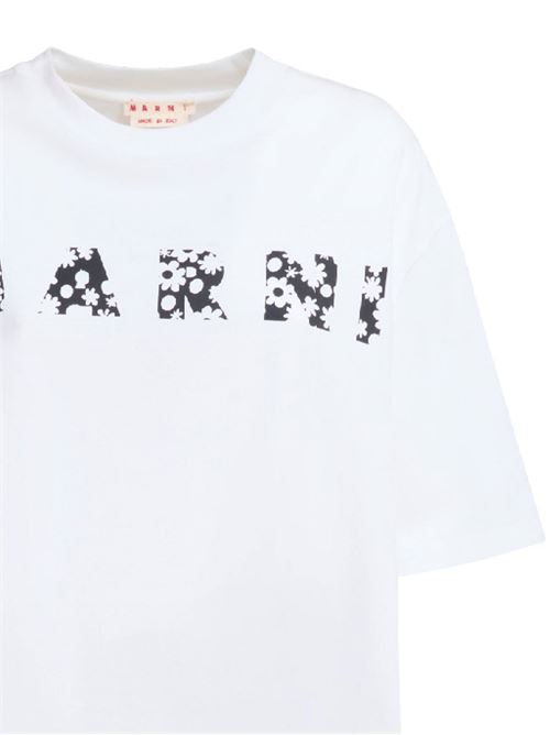 T-shirt con logo Marni Pop Fields nero MARNI | THJET49P15USCX50FLW01