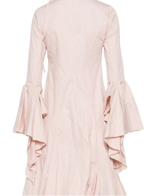 Midi dress with assymetric button down neckline and frill sleeves MARQUESALMEIDA | RST25DR0435WRCOPKPINK