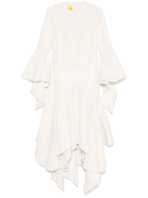 Long handkerchief dress with frill sleeves MARQUESALMEIDA | RST25DR0436WRCOWHWHITE