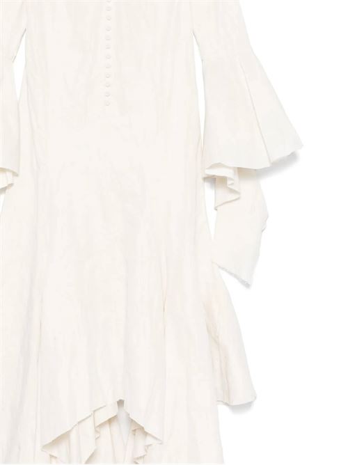 Long handkerchief dress with frill sleeves MARQUESALMEIDA | RST25DR0436WRCOWHWHITE