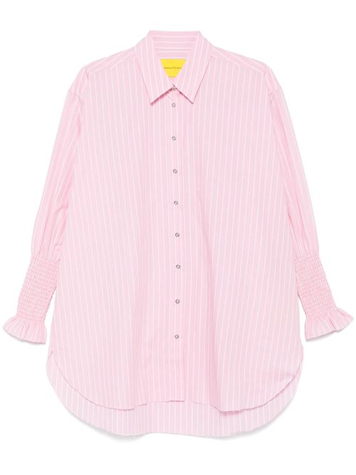 Stripe xxl shirt with smock cuffs MARQUESALMEIDA | RST25TP0630SHTPKPINK