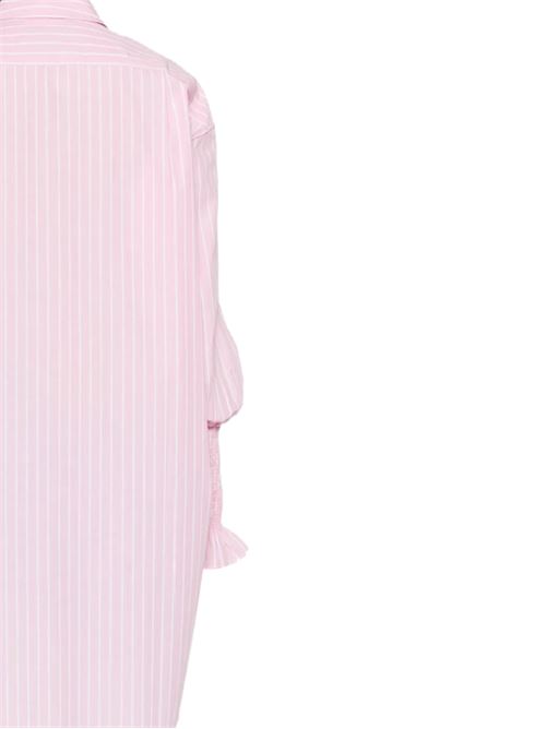 Stripe xxl shirt with smock cuffs MARQUESALMEIDA | RST25TP0630SHTPKPINK