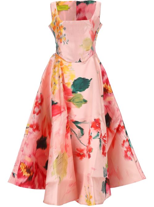 Printed Heavy Satin Corset Style dress MARQUESALMEIDA | SS25DR0469MKPRPKPINK