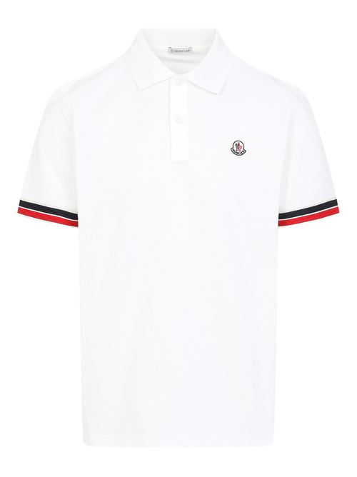 Pique Cotton Polo with Striped Hem Moncler | 918A000-2089A16034