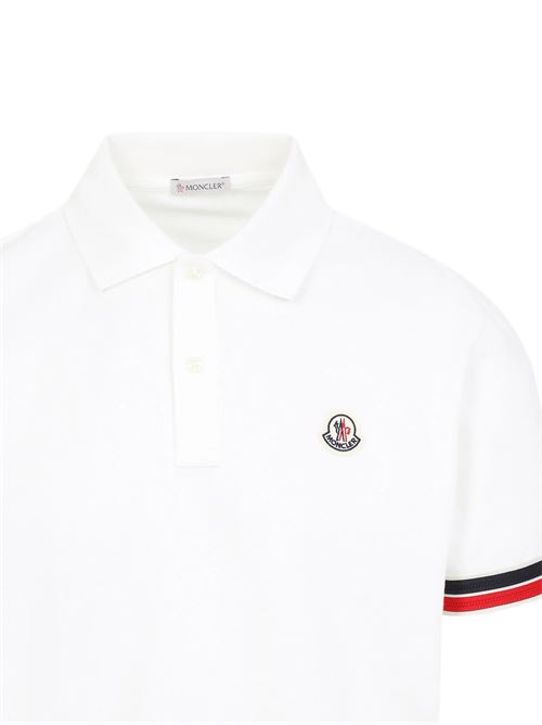 Pique Cotton Polo with Striped Hem Moncler | 918A000-2089A16034