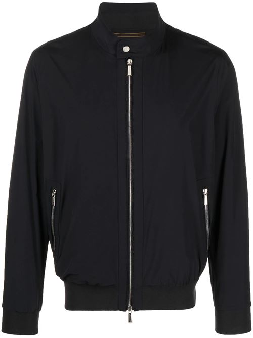 Midnight blue front zip bomber MOORER | ALBERTIKNU0402