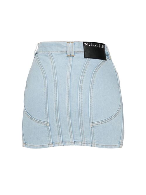 Blue spiral denim skirt MUGLER | 25P6JU05642426048