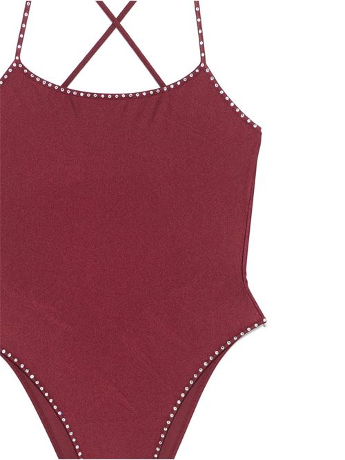 Bordeaux red rear criss-cross straps open back OSEREE | GIS250MERLOT