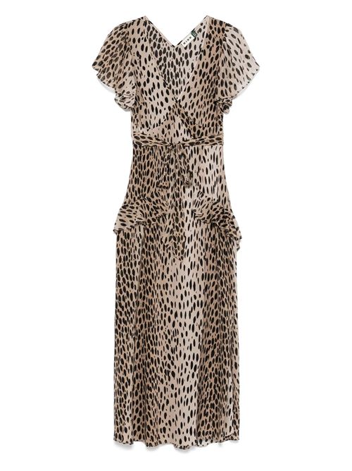 abito midi in seta con stampa leopardata RIXO | 10000092256047