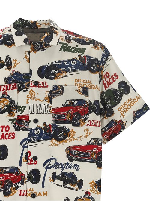 Camicia da uomo con stampa di corse automobilistiche/tropicale, avorio SACAI | 25-03653M899