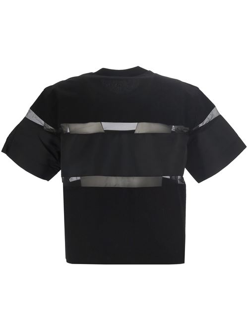 T-shirt with semi-transparent inserts SACAI | 25-07694001