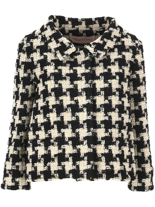 Black/white virgin wool-silk jacket VALENTINO GARAVANI | 6B3CE3Y190P0AN