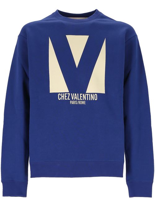 Chez Valentino print cotton sweatshirt VALENTINO GARAVANI | 6V3MF28RAQBB01