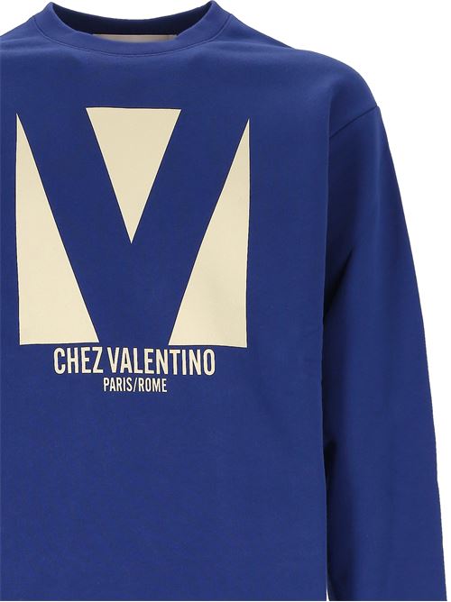 Chez Valentino print cotton sweatshirt VALENTINO GARAVANI | 6V3MF28RAQBB01