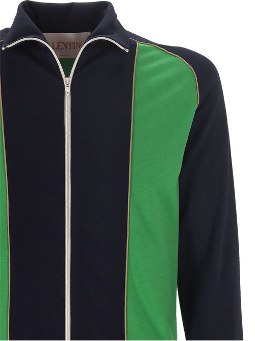 Grass green front zip sweatshirt VALENTINO GARAVANI | 6V3MF28TAQERGP