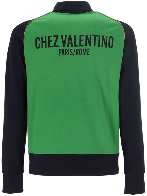 Grass green front zip sweatshirt VALENTINO GARAVANI | 6V3MF28TAQERGP