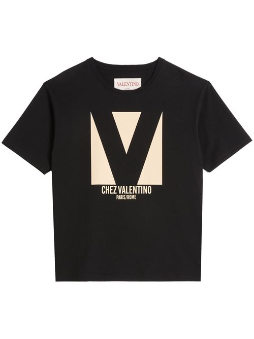 T-shirt con stampa Chez Valentino VALENTINO GARAVANI | 6V3MG16PAQ90NO